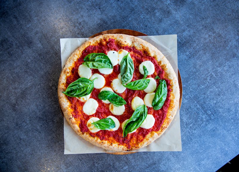 White Truffle Pizza with creamy white sauce